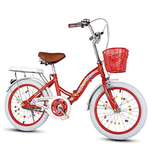 Folding Bike : MYRCLMY Folding Bikes Folding Bicycle Student Portable Bicycle High Carbon Steel Folding Bicycle Bicycles for Men And Women 100Kg Load, Red, Yellow, B, 22inch