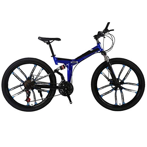 Folding Bike : N / C Adult Mountain Bike, 26 inch 21 Speed Wheels, Mountain Trail Bike High Carbon Steel Folding Outroad Bicycles, Multiple Colors Aluminum Racing Outdoor Cycling