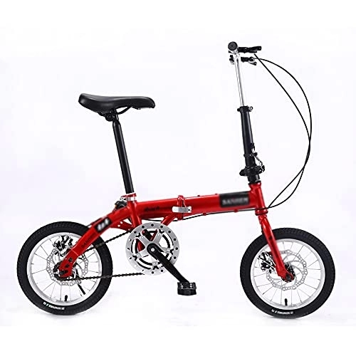 Folding Bike : N / E 14-Inch Folding Bike, Adjustable Handlebars And Seat, Portable Ultra-Light Variable Speed Adult Folding Bike, Suitable for Teenagers And Adults