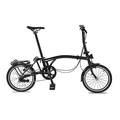 Folding Bike : N / E Folding Bike 16 Inch Internal 3 Speeds Steel Frame Mini Folding Bicycle, Lightweight Alloy Folding City Bike Bicycle, With Adjustable Handlebar, Comfort Saddle