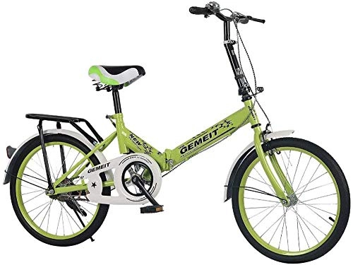 Folding Bike : NANA318 Folding bike 20 inch folding bike Folding bike Folded folding bike made of carbon steel light and robust (blue)-green
