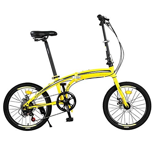 Folding Bike : NBWE Folding Bicycle Mini Lightweight Shifting Adult Men and Women Casual Student Bicycle High Carbon Steel Frame 20 Inch 7 Speed Commuter bicycle
