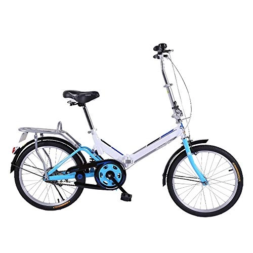 Folding Bike : NBWE Folding Bicycle Single Speed Ladies Bicycle Men and Women Adult Bicycle Student Car 20 Inch Commuter bicycle