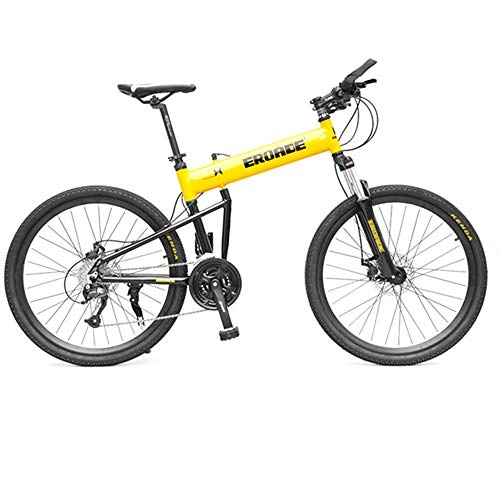 Folding Bike : NBWE Folding Mountain Bike Shifting Adult All-Aluminum Off-Road Racing Shock Absorber Disc Brakes 26 Inches Commuter bicycle
