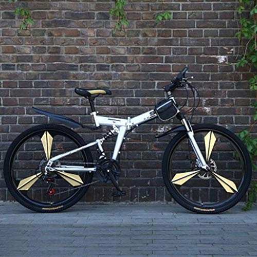 Folding Bike : Nfudishpu Mountain Adult Sport Bike, 24-26-Inch Wheels 21 Speed Folding Cycle with Disc Brakes Multiple Colors, 24 inch
