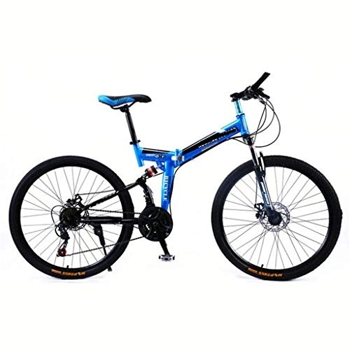 Folding Bike : Nfudishpu Overdrive hard tail mountain bike folding bicycle 26" wheel 21 speed blue bicycle, 21 speed