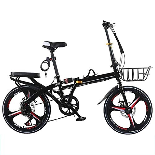 Folding Bike : NIUYU Folding Bike, 6 Speed Variable Speed Folding Bike Lightweight Portable City Bike for Office Worker Student-C-20inch