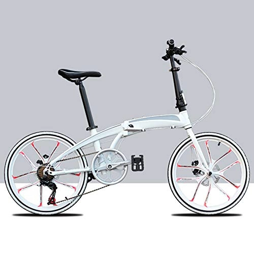 Folding Bike : NIUYU Folding Bike, Lightweight Aluminum Frame Folding Bike Variable Speed Road Bike Bicycle for Office Worker Unisex Urban Commuter-A-22inch