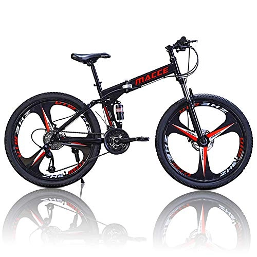Folding Bike : NORSENS Mountain Bike, Adult 26 Inch Mountain Bike, Double Disc Brake Bicycles, Foldable Frame 25.6 Inch Spoke Wheels