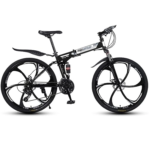 Folding Bike : NYASAA Adult Men's and Women's Mountain Bikes, Foldable High Carbon Steel Frame, 26 Inch Wheels, For Going Out, Sports (black 26)