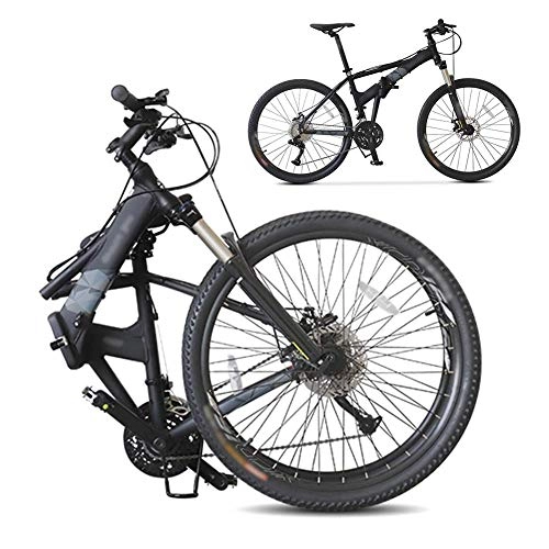 Folding Bike : Off-road Mountain Bike, 26-inch Folding Shock-absorbing Bicycle, Male And Female Adult Lady Bike, Foldable Commuter Bike - 27 Speed Gears - Double Disc Brake