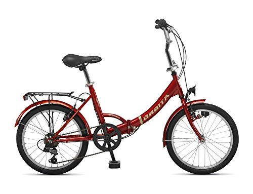 Folding Bike : Orbita Eurobici 6 Speed Folding Bike with 20" Wheelsl (Red)