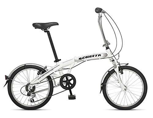 Folding Bike : Orbita Evolution Lightweight Front Suspension 20" Wheel Folding Bike (White)