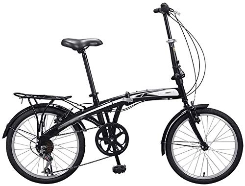 Folding Bike : Outdoor Bike Foldable Bicycle Adult Male and Female Students in General Teen Boys and Girls Bicycle, Black