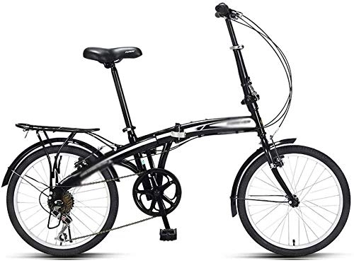 Folding Bike : Outdoor Portable Folding Bicycle Lightweight Bicycles for Adults May be Placed in The Trunk Bicycle Beginner to Advanced Riders, Black
