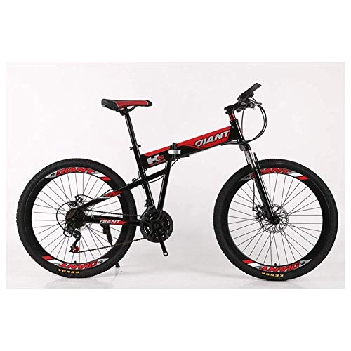 Folding Bike : Outdoor sports Folding Mountain Bike 21-30 Speeds Bicycle Fork Suspension MTB Foldable Frame 26" Wheels with Dual Disc Brakes