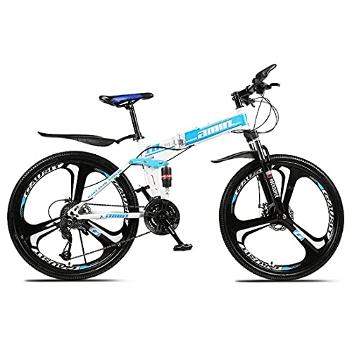 Folding Bike : Outdoor sports Folding Mountain Bike, 26 Inch, 27 Speed, Variable Speed, Double Disc Brakes, Shock Absorption, OffRoad Bicycle, Adult Men Outdoor Riding, Yellow
