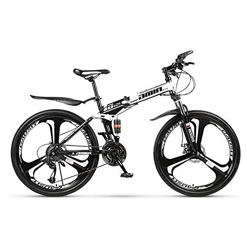 Folding Bike : Outdoor sports Folding mountain bike, 26 inch 30 speed variable speed offroad double shock absorption men bicycle outdoor riding adult, A (Color : A)