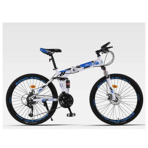 Folding Bike : Outdoor sports Moutain Bike Folding Bicycle 21 Speed 26 Inches Wheels Dual Suspension Bike