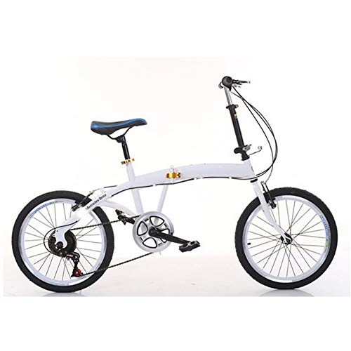 Folding Bike : papay Folding Bicycle Shifting Adult, White