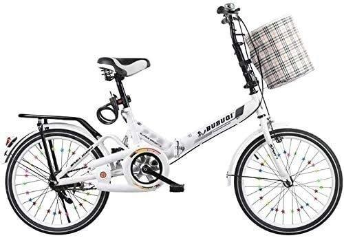 Folding Bike : PARTAS Travel Convenience Commute - Bike Folding Bike Lightweight Bike Adults Folding Bikes Mini Road Bicycle 20 Inch Student, Suitable for Advanced Riders and Beginners (Color : White)
