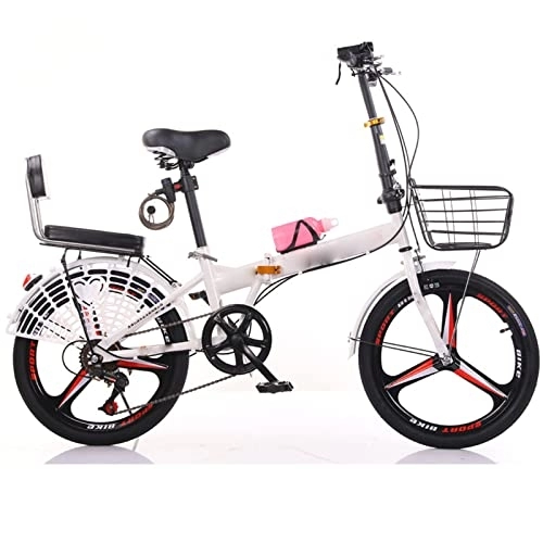 Folding Bike : PASPRT Folding Bicycle 20 / 22 Inch Variable Speed Work Student Adult Ultra-light Portable Bicycle (pink 22inch)