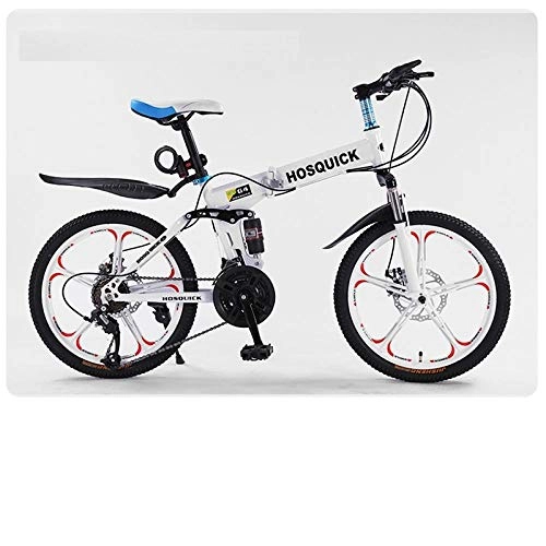 Folding Bike : PengYuCheng Full suspension mountain folding bicycle 27-speed bicycle 26-inch men's mountain bike disc brake city bicycle, fully adjustable front and rear suspension, cross-country bicycle q3