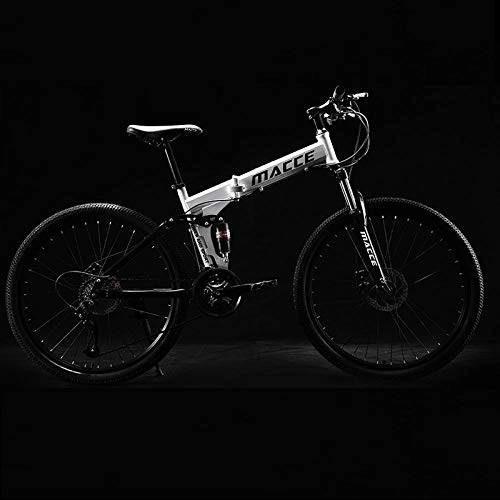 Folding Bike : PengYuCheng Mountain bike, city bike, men and women bicycle, 21-speed steel frame 24 inch 3 spoke wheel, double suspension folding bike q10