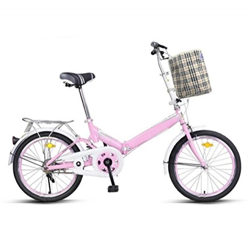Folding Bike : Permanent Folding Bike Bicycle 20 Inch Men And Women Students Bicycle Adult 16 Inch Children Bicycle Ultra Light Gift Car, Pink-16in