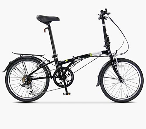 Folding Bike : PFSYR Folding Bicycle Mountain Bike, Men Women 6-speed Variable Speed Double V Brakes Off-road Bike Tour Travel Bike, 20Inches Student Adult Bicycle, Ultra Light Portable Quickly Folding Easy Store