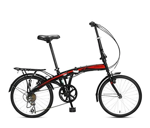 Folding Bike : PFSYR Folding Bike Bicycle, Adult Student Light Portable Small Men's and Women's Bike, 20 Inches 7-speed Variable Speed Urban Utility Folding Leisure Vehicle City Sport Commute Bicycle
