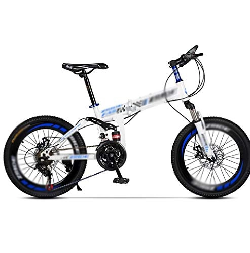 Folding Bike : PFSYR Folding Bike Mountain Bicycle, Children's Variable Speed Bike, Student Adult Bicycle Off-road Racing Touring Bike, 20Inch Double Disc Brake Double Shock-absorbing Bicycle