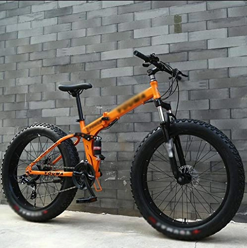 Folding Bike : PFSYR Folding Snowmobiles, Mountain Bikes With Extra-large Tires, Unisex Bicycles Off-road Bike, Adult Gearshift Bikes Mountain Bikes Racing Bike Tour Travel Riding Bicycle 24"7Speed