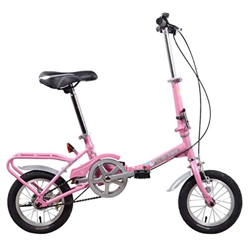 Folding Bike : PFSYR Student Bike Folding Bicycle, Light Children Portable Mountain Bike, 12Inch Shock-absorbing Bicycle, Boys and Girls Small Mini Bicycle, Adjustable Height Of Handlebar and Seat