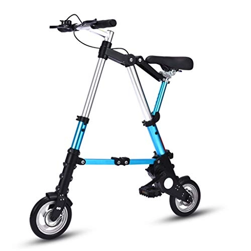 Folding Bike : PHY Bike Foldable Mini Bicycle with System Portable Mini Alloy Frame Single Speed 3 Colours, Blue