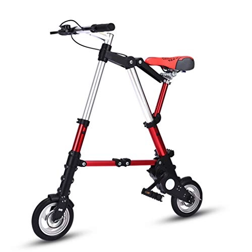 Folding Bike : PHY Bike Foldable Mini Bicycle with System Portable Mini Alloy Frame Single Speed 3 Colours, Red
