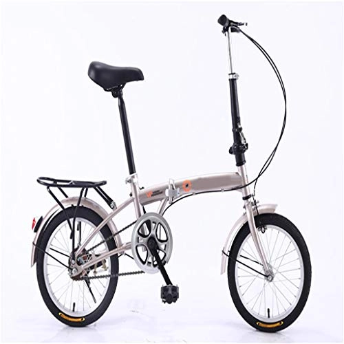 Folding Bike : PHY Ultralight Portable Folding Bicycle for Children Men And Women Lightweight Aluminum Frame Fold Bike16-Inch, Gray