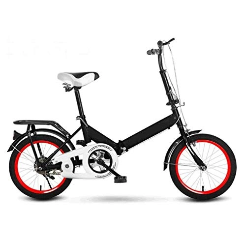 Folding Bike : PING Bicycle Folding, Bike for Adult Bicycle, Ultralight Carbon Steel 16 Inch Kids Bicycle