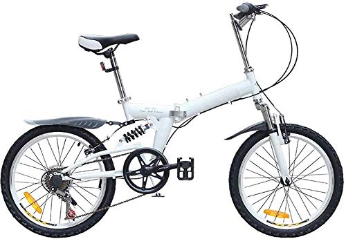 Folding Bike : Pkfinrd 20-Inch Folding Speed Bicycle Folding Mountain Bike Double V Brake System Front And Rear Shock-Shift Bicycle