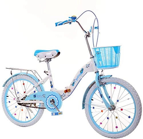 Folding Bike : Pkfinrd Foldable Men And Women Folding Bike - Children's Bicycle 18 / 20 / 22 Inch 6-14 Years Old Student Car Female Speed Folding Self-Driving Bicycle Speed City Bicycle, blueshifting, 20inches
