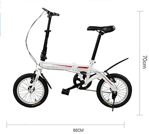 Folding Bike : Pkfinrd Folding Bicycle-Folding Car 14 Inch V Brake Speed Bicycle Male And Female Children Bicycle Mini Folding Bicycle Lightweight And Portable, Red (Color : Red)
