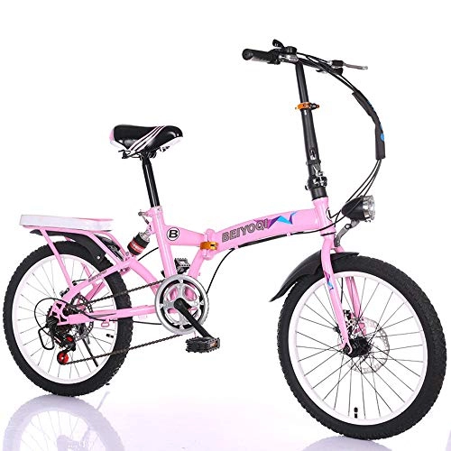 Folding Bike : PKJI 21"Folding Bike For Urban Cycling And Travel, High Carbon Shock Mount Steel, Variable Speed Drive, Rear Frame