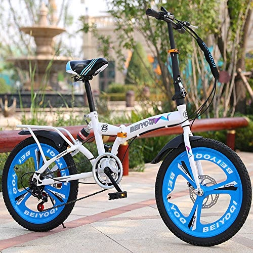 Folding Bike : PKJI 26" Folding Bike For Urban Cycling And Travel, High Carbon Steel Shock Mount, Variable Speed Drive, Rear Frame