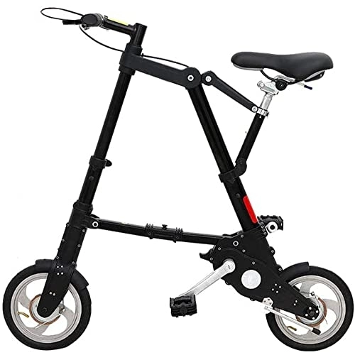 Folding Bike : Portable 10 Inch Mini Folding Bike - Lightweight City Bike for Men and Women, Adjustable Aluminum Frame - Perfect for Travel and Outdoor Activities - Black