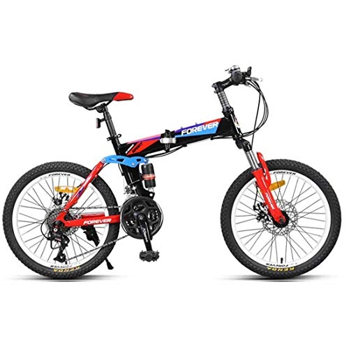 Folding Bike : Portable 20 Inch Bike 21 Speed Fold Bicycle Lightweight High Carbon Steel Frame For Adult