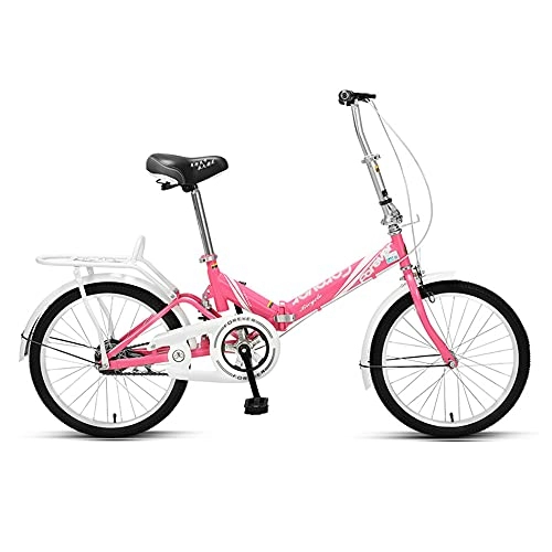 Folding Bike : Portable Bicycles, Folding Bicycles, 20-inch Tires, Quick-Release Handlebar Seats, Used for Commuting to Work, Outings, Suitable for Teenagers and Adults / E / As Shown