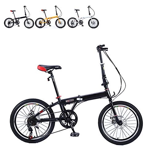 Folding Bike : Portable Outroad Folding Bicycle Bike, 18 Inch Shockabsorption City Bicycle, Lightweight Foldable Speed Bicycle Damping Bicycle for Students, Office Workers, Urban Environment And Commuting, Black