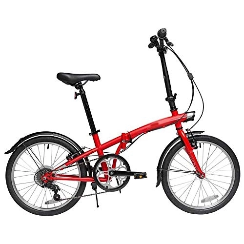 Folding Bike : Portable Ultra-Light Adult Bicycle, 20-inch Folding Bicycle, Small-Sized Light-Weight Portable Folding Bicycle for Men and Women, Male Female Adult Ultra-Light-red