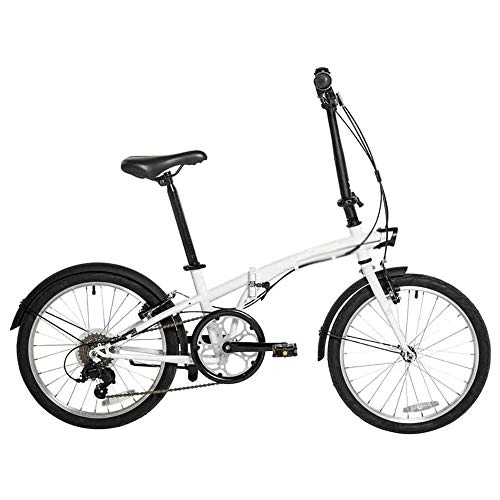 Folding Bike : Portable Ultra-Light Adult Bicycle, 20-inch Folding Bicycle, Small-Sized Light-Weight Portable Folding Bicycle for Men and Women, Male Female Adult Ultra-Light-White