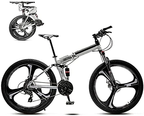 Folding Bike : Professional Racing Bike, 26 inch MTB Bicycle Unisex Folding Commuter Bike 30-Speed Gears Foldable Mountain Bike Off-Road Variable Speed Bikes for Men and Women Double Disc Brake-at_27 Speed, at, 24 Spe